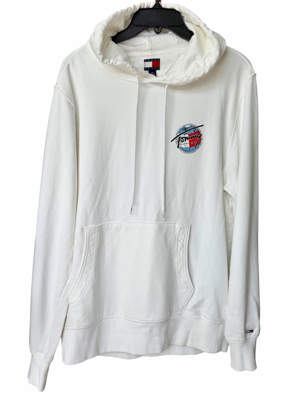 Tommy Jeans Men’s Hoodie Cotton White Sz Large Logo Tommy Hilfiger